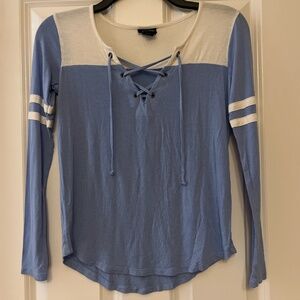 Aesthetic blue and white shirt